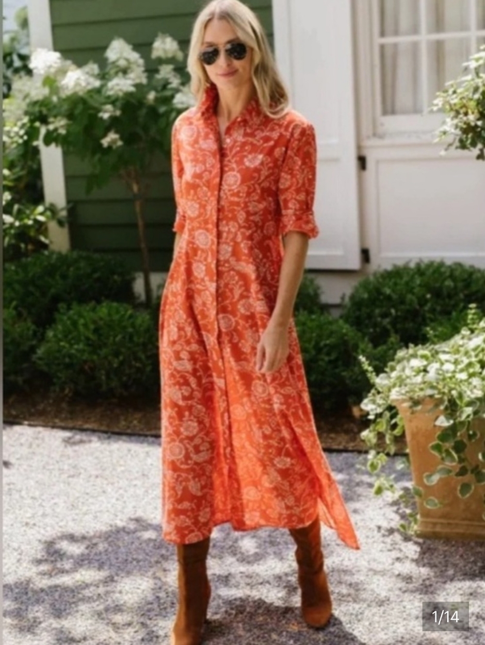 Julia Amory Cotton Shirt Dress Sienna Petunia XSmall